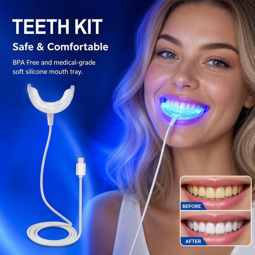 Teeth Whitening Blue Light - Diğer Cihazlarla Uyumlu USB/iPhone/Android Şarjlı Taşınabilir