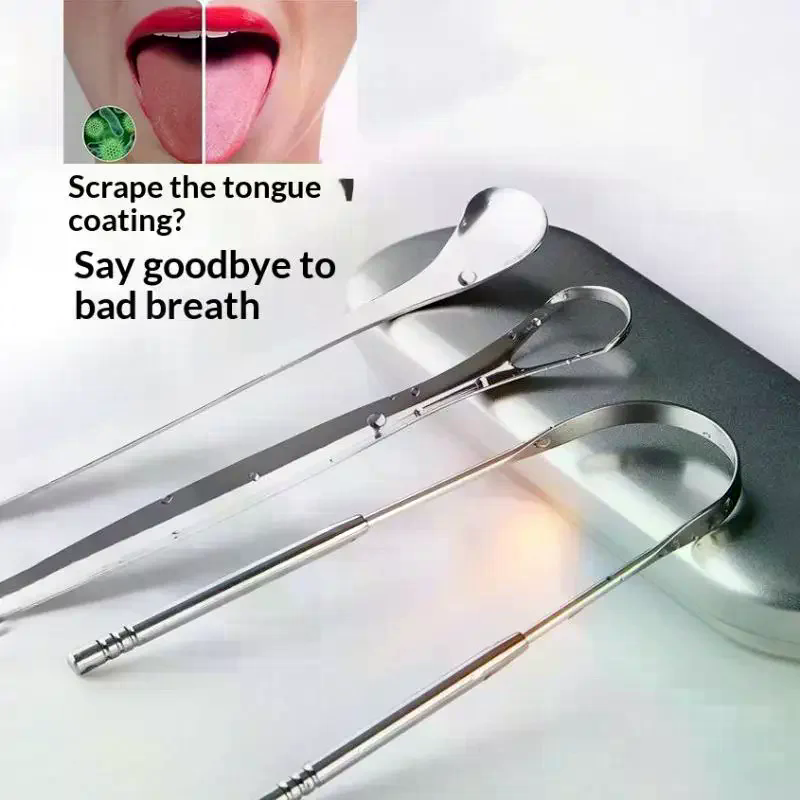 Tongue Scraper Metal - Paslanmaz Çelik Dil Kazıyıcı Seti Yeniden