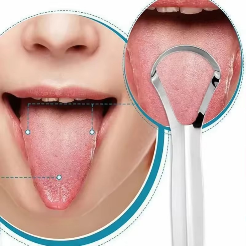 Tongue Scraper Metal - Premium 1 adet Metal Dil Kazıyıcı