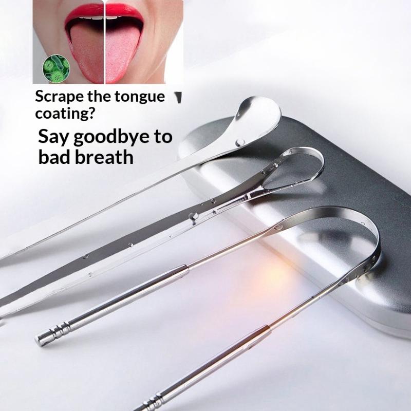 Tongue Scraper Metal - Paslanmaz Çelik Dil Kazıyıcı Seti, Ağız