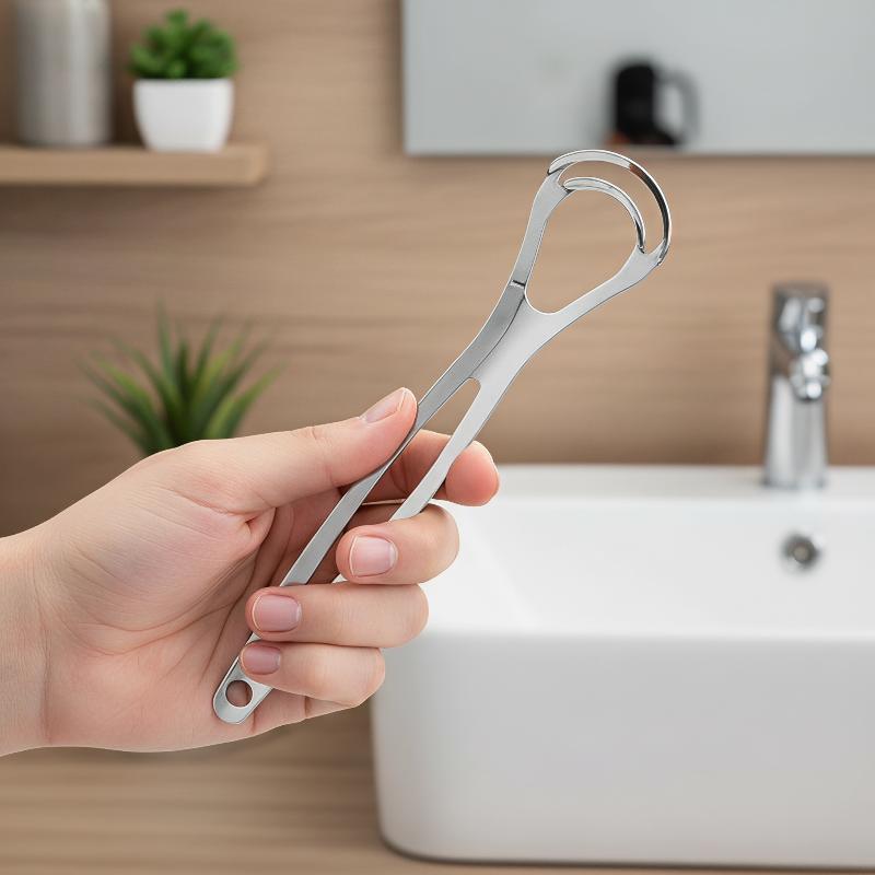 Tongue Scraper Metal - Paslanmaz Çelik Dil Kazıyıcı Temizleyici Fırça