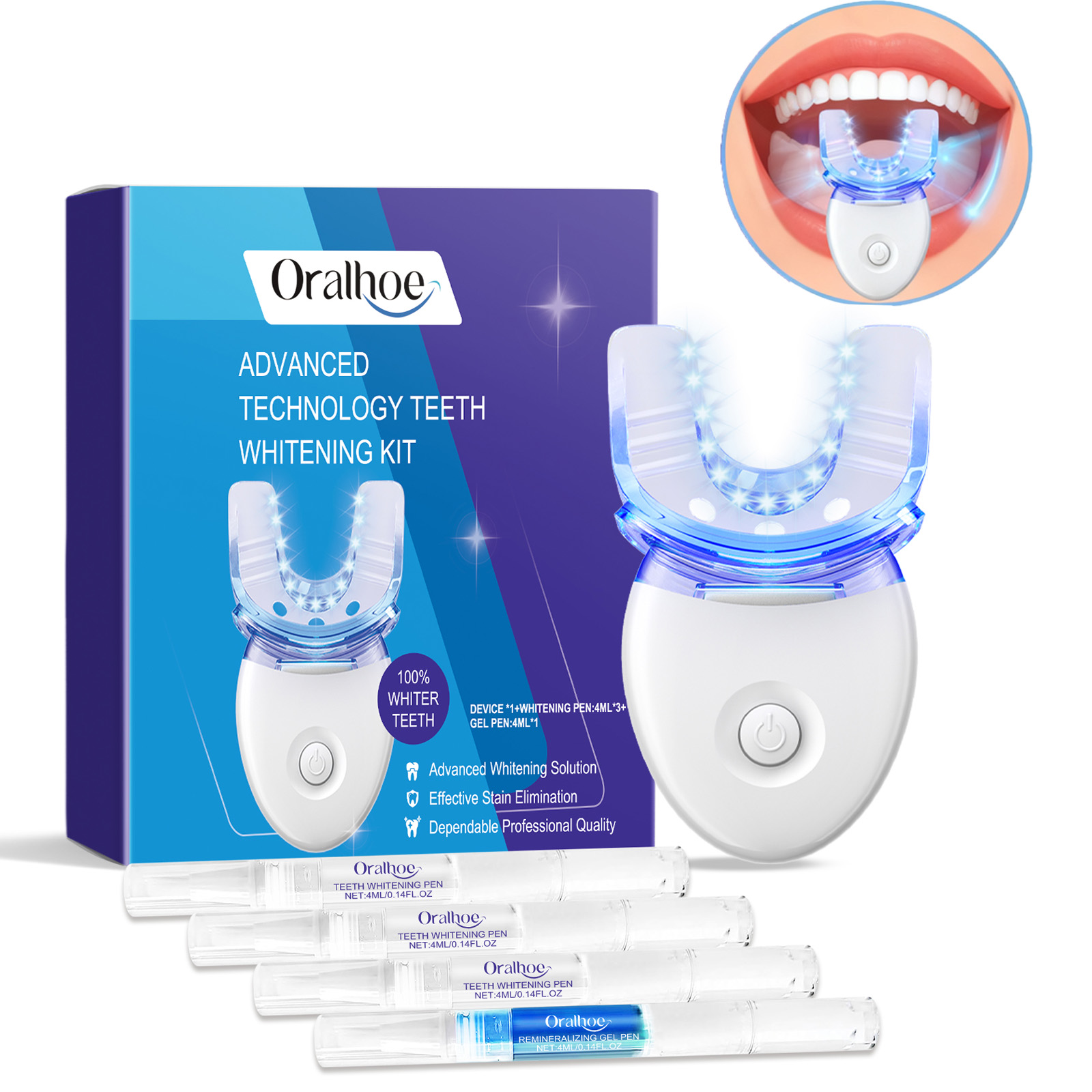 Teeth Whitening Blue Light - Profesyonel Diş Beyazlatma LED Işık Kiti,
